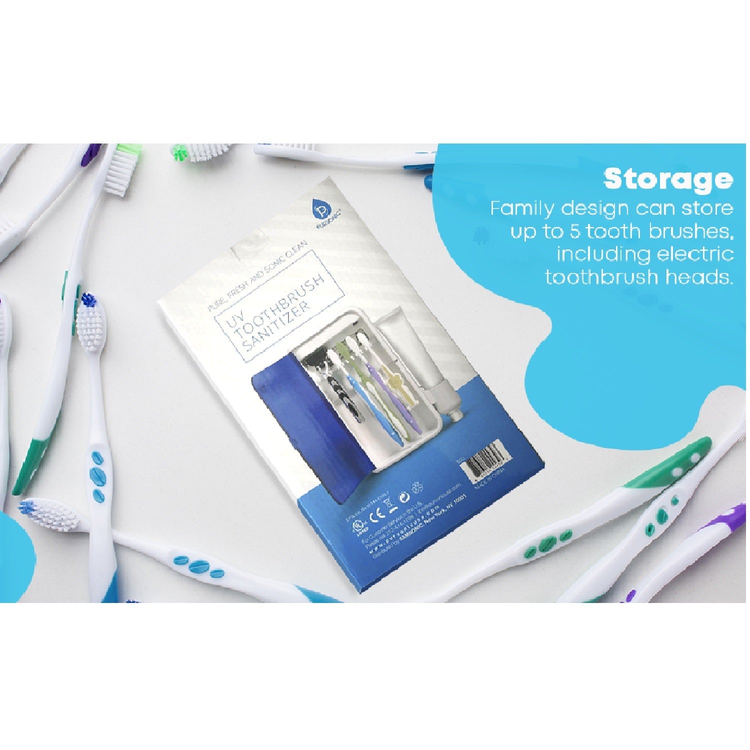 Wall Mountable Portable UV Toothbrush Sanitizer - Pursonic - Little Red General Store