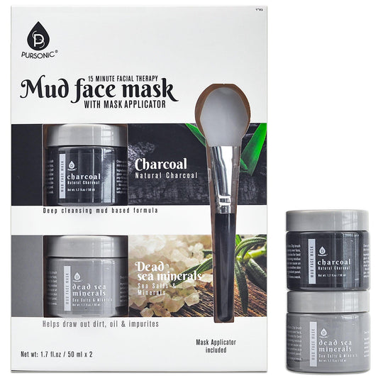 2 Pack Facial Therapy Mud Face Mask with Mask Applicator - Pursonic - Little Red General Store