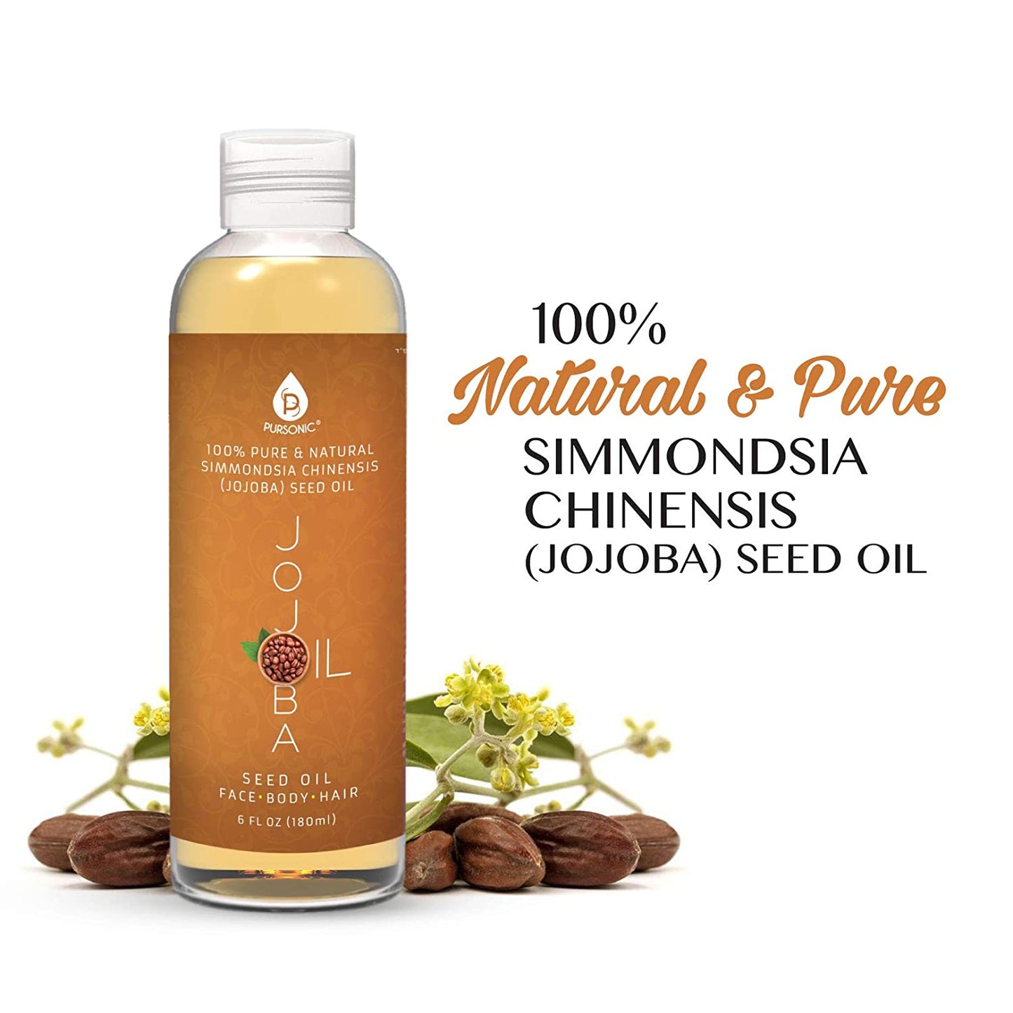 100% Pure & Natural Golden Jojoba Oil 6 Oz - Pursonic - Little Red General Store