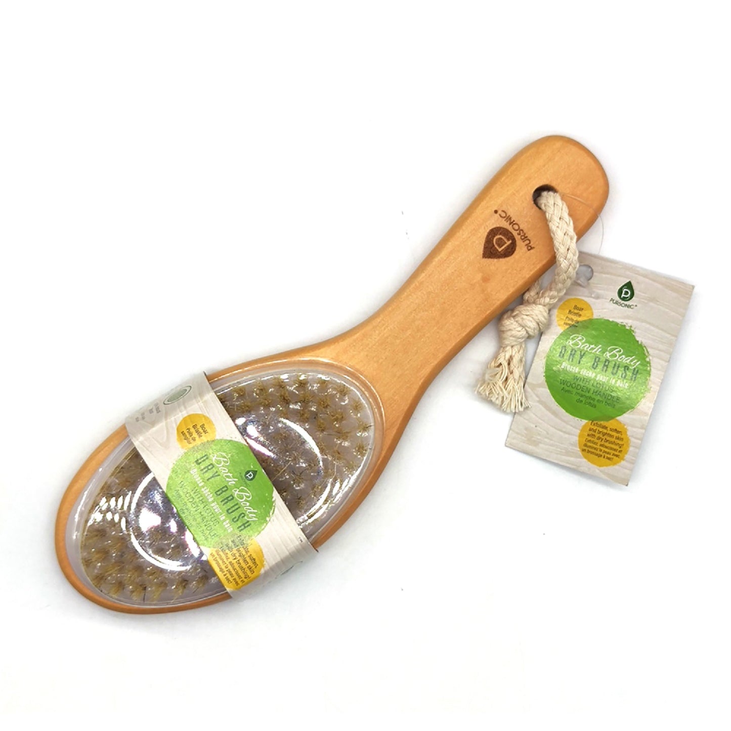 Bath Body Brush With Lotus Wooden Handle - Pursonic - Little Red General Store
