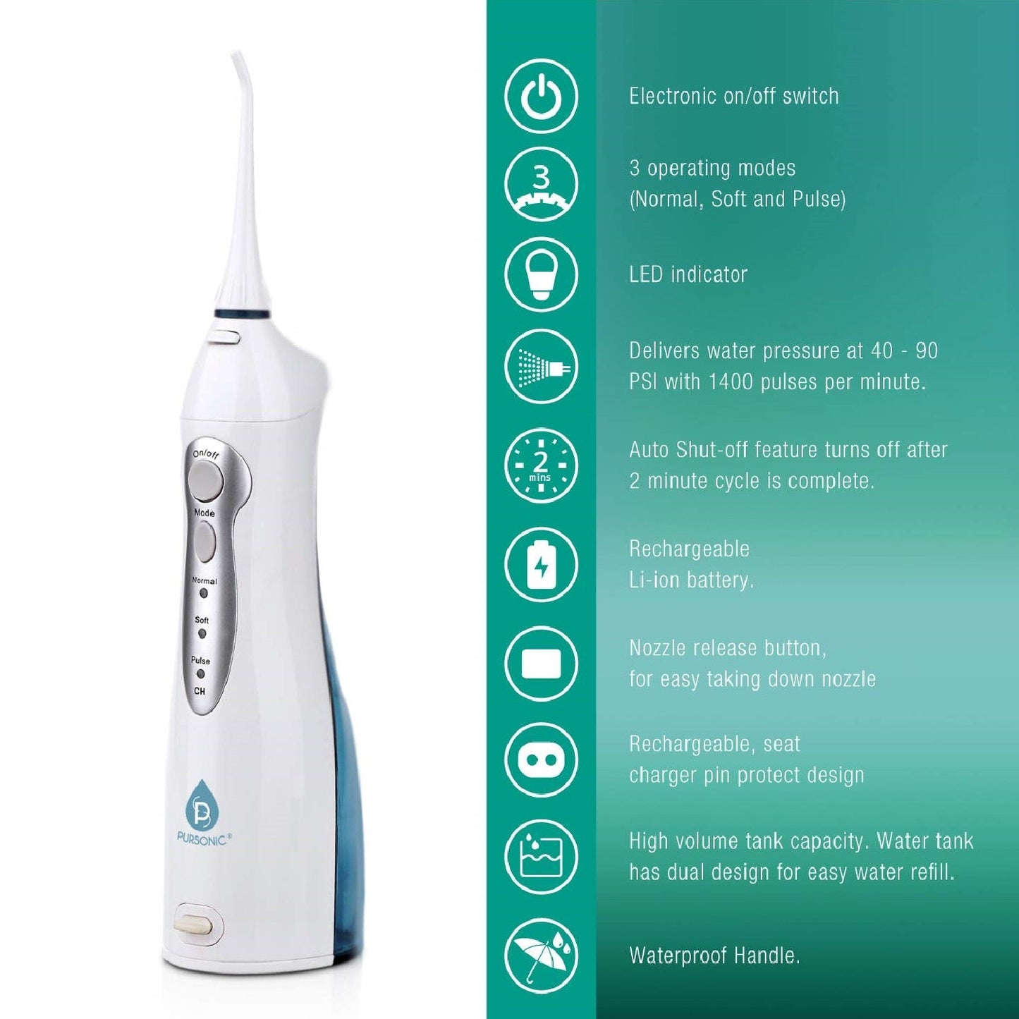 USB Rechargeable Oral Irrigator - Pursonic - Little Red General Store