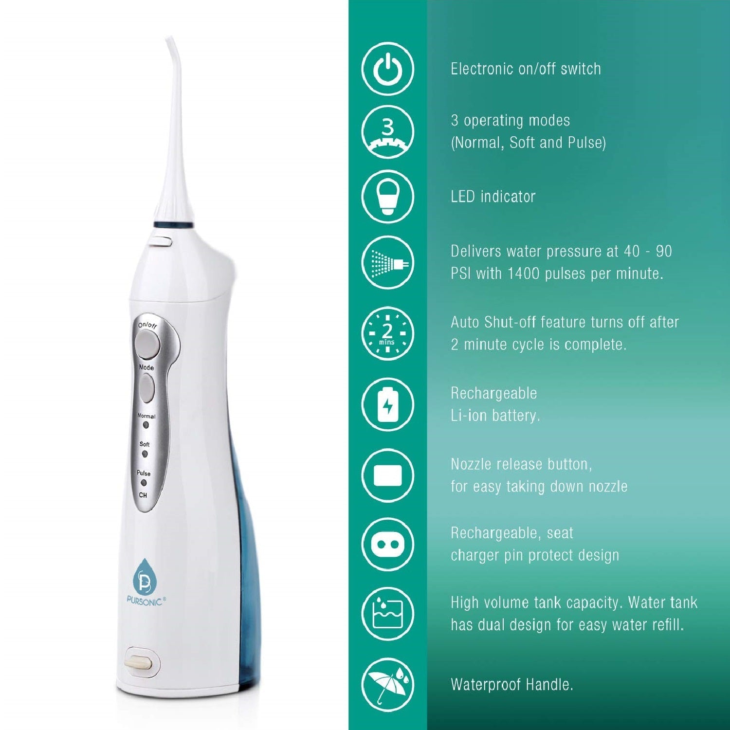USB Rechargeable Oral Irrigator - Pursonic - Little Red General Store