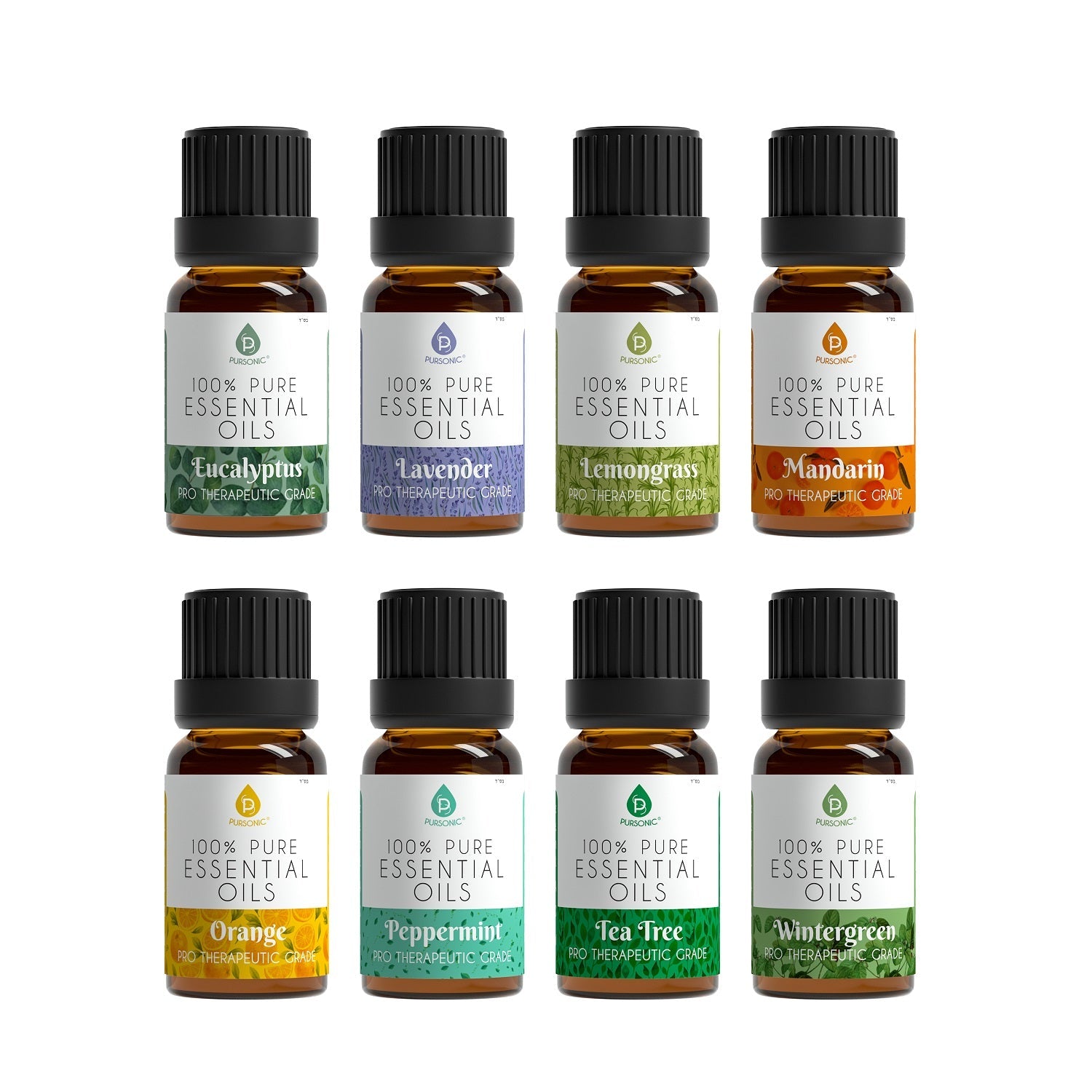 8 pack of 100% Pure Essential Aromatherapy Oils - Pursonic - Little Red General Store