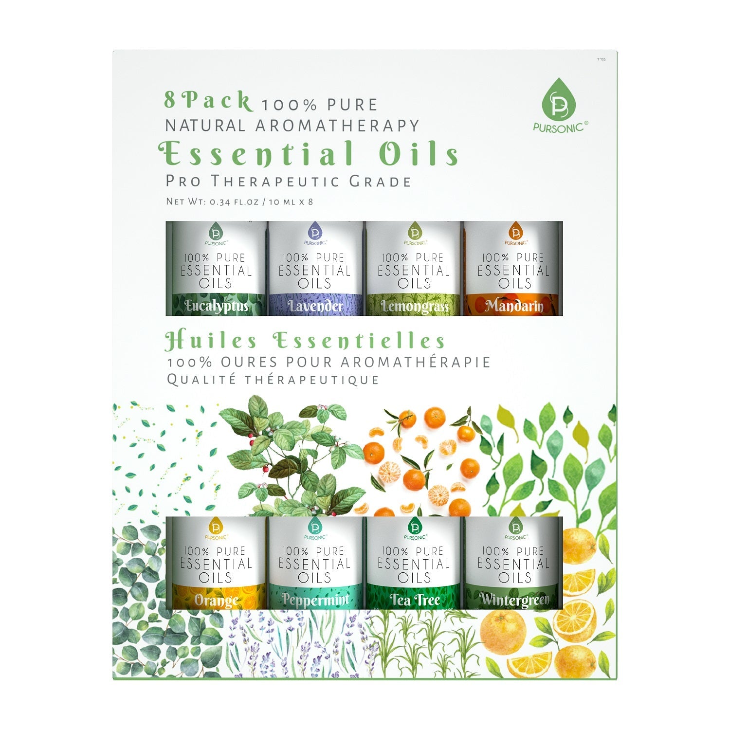 8 pack of 100% Pure Essential Aromatherapy Oils - Pursonic - Little Red General Store