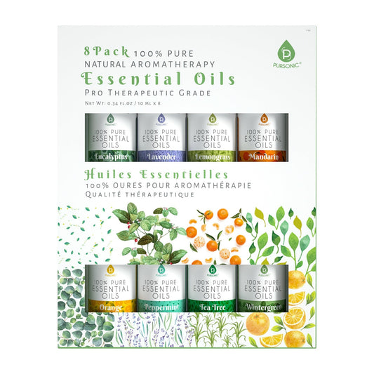 8 pack of 100% Pure Essential Aromatherapy Oils - Pursonic - Little Red General Store