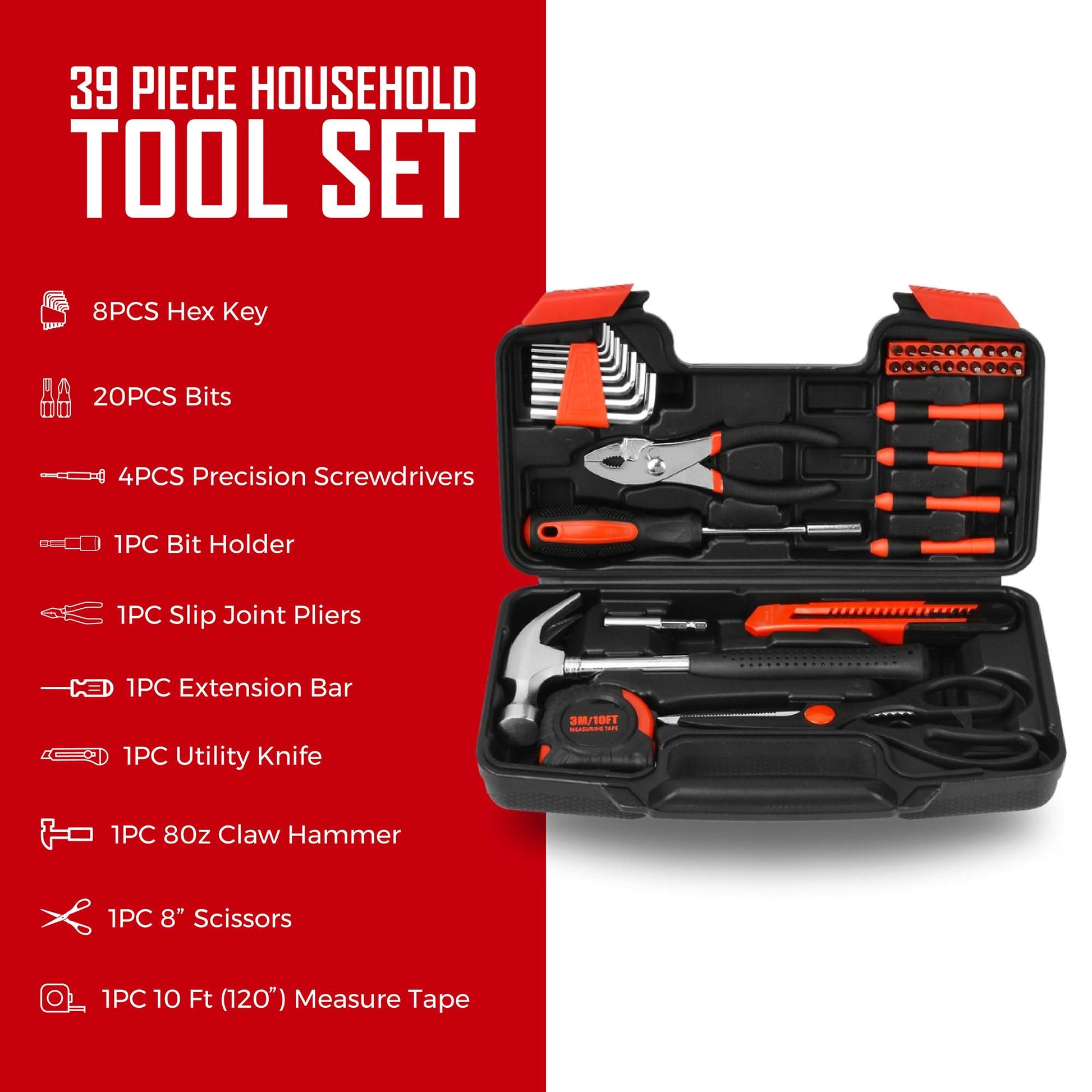 🔧 Pursonic 11 - in - 1 Multifunction Tool & Handy Solutions 39 - Piece Household Tool Kit Bundle – The Ultimate DIY & Home Repair Set! 🏠✨ - Pursonic - Little Red General Store