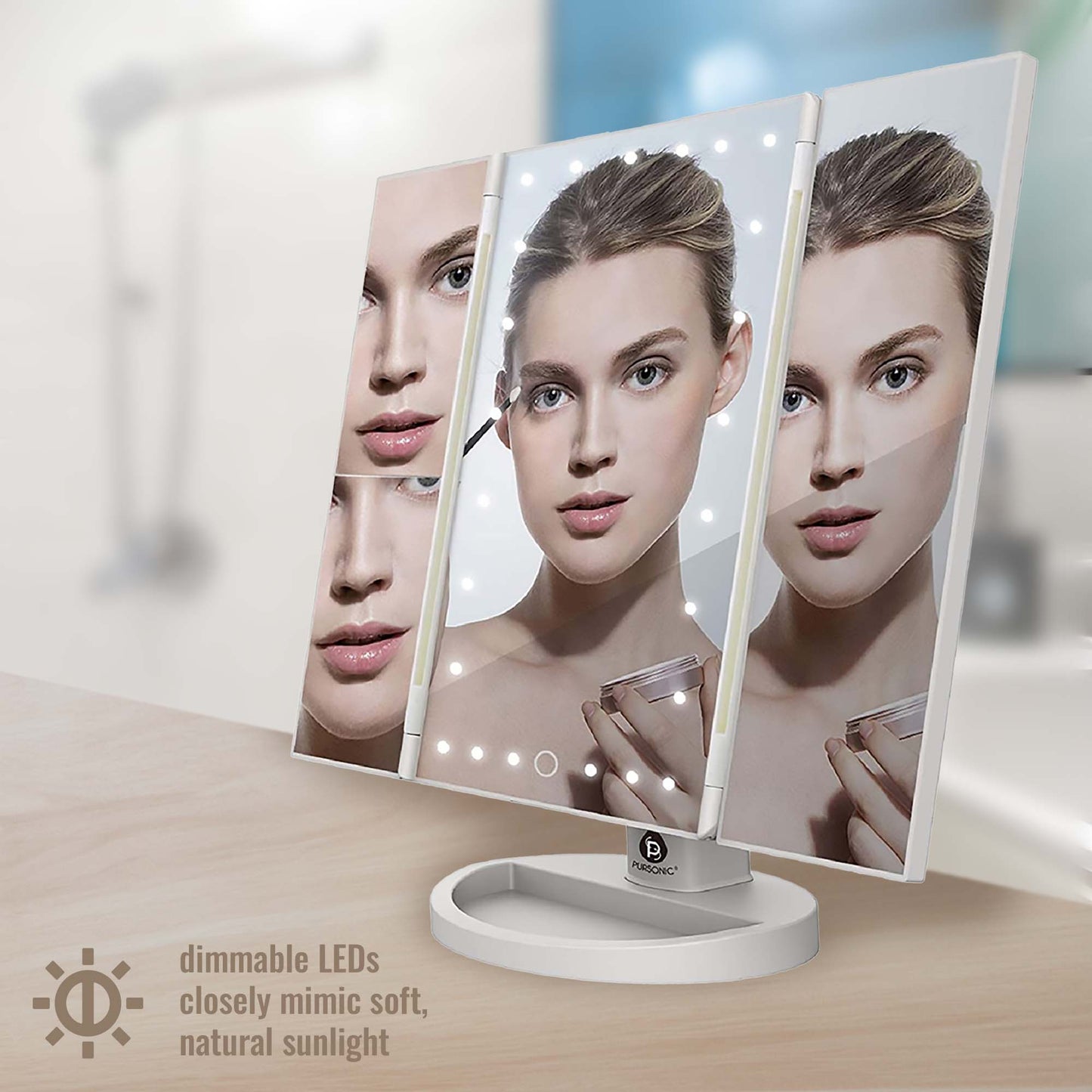 Ultimate Radiance Skincare & Beauty Bundle: Tri - Fold Vanity Mirror, Pursonic Facial Steamer, Anti - Aging Serum Set & Konjac Sponge Duo - Pursonic - Little Red General Store