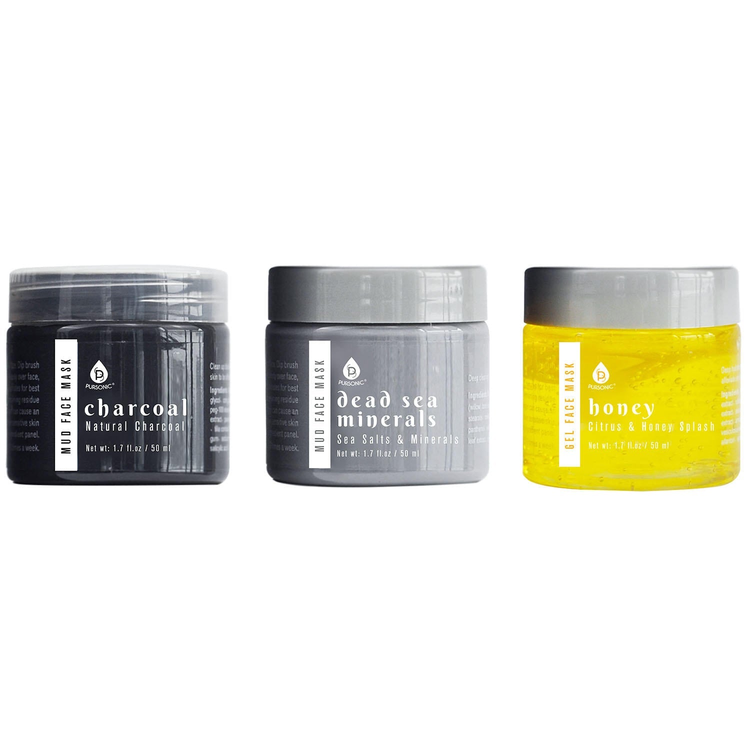 3 Pack Facial Therapy Mud Face Mask with Mask Applicator - Pursonic - Little Red General Store