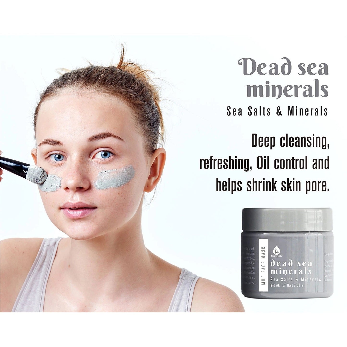 3 Pack Facial Therapy Mud Face Mask with Mask Applicator - Pursonic - Little Red General Store