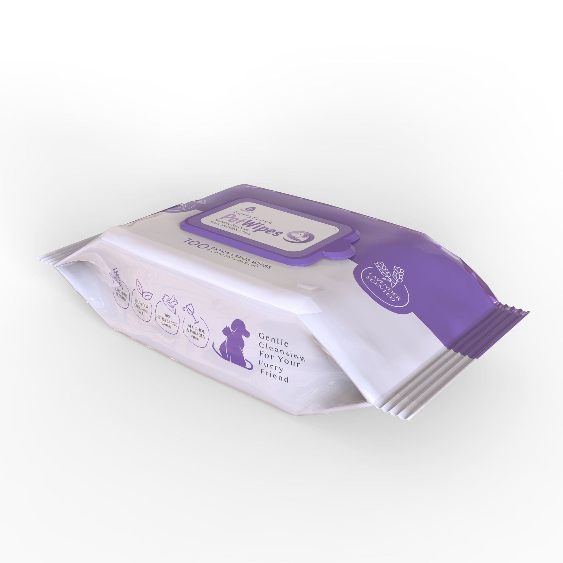 Furry Fresh Pet Wipes - Lavender Scented, 100 Extra Large Wipes - Pursonic - Little Red General Store