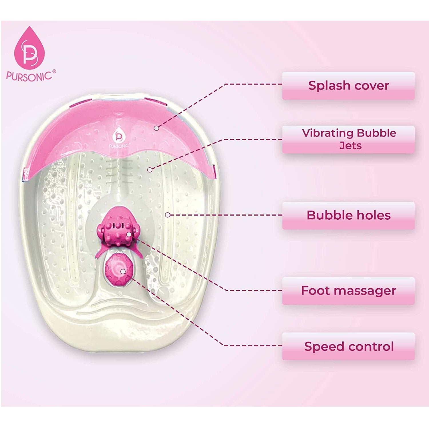 Foot Spa Massager with Tea Tree Oil Foot Salt Scrub (Warming Function) - Pursonic - Little Red General Store