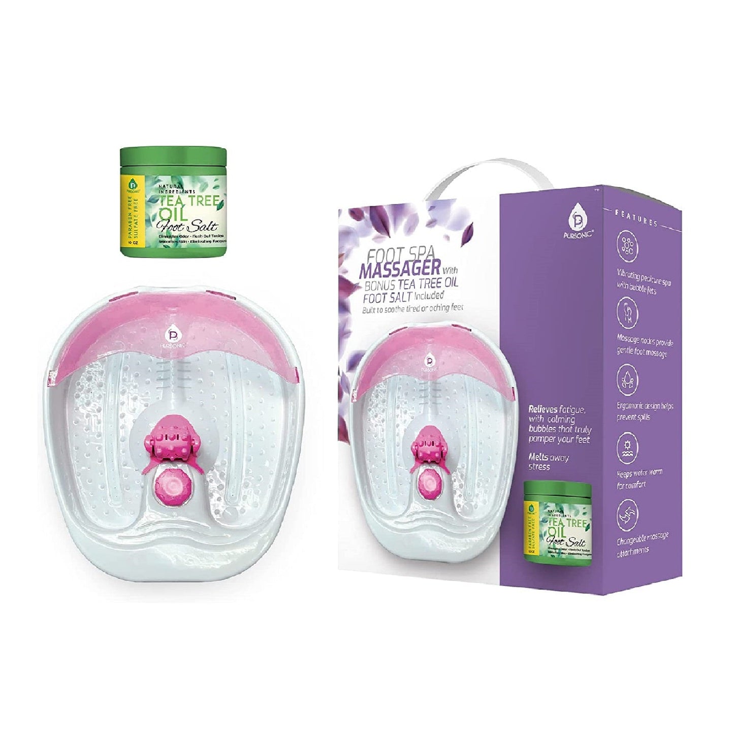 Foot Spa Massager with Tea Tree Oil Foot Salt Scrub (Warming Function) - Pursonic - Little Red General Store