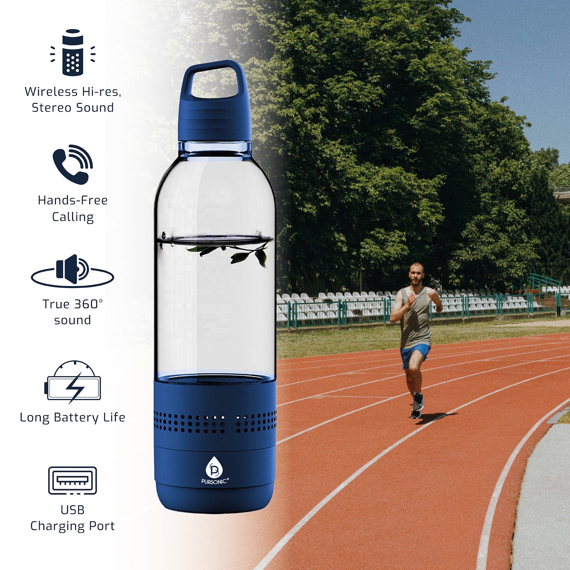 Pursonic 2 - in - 1 Water Bottle with Built - In Wireless Speaker - Pursonic - Little Red General Store