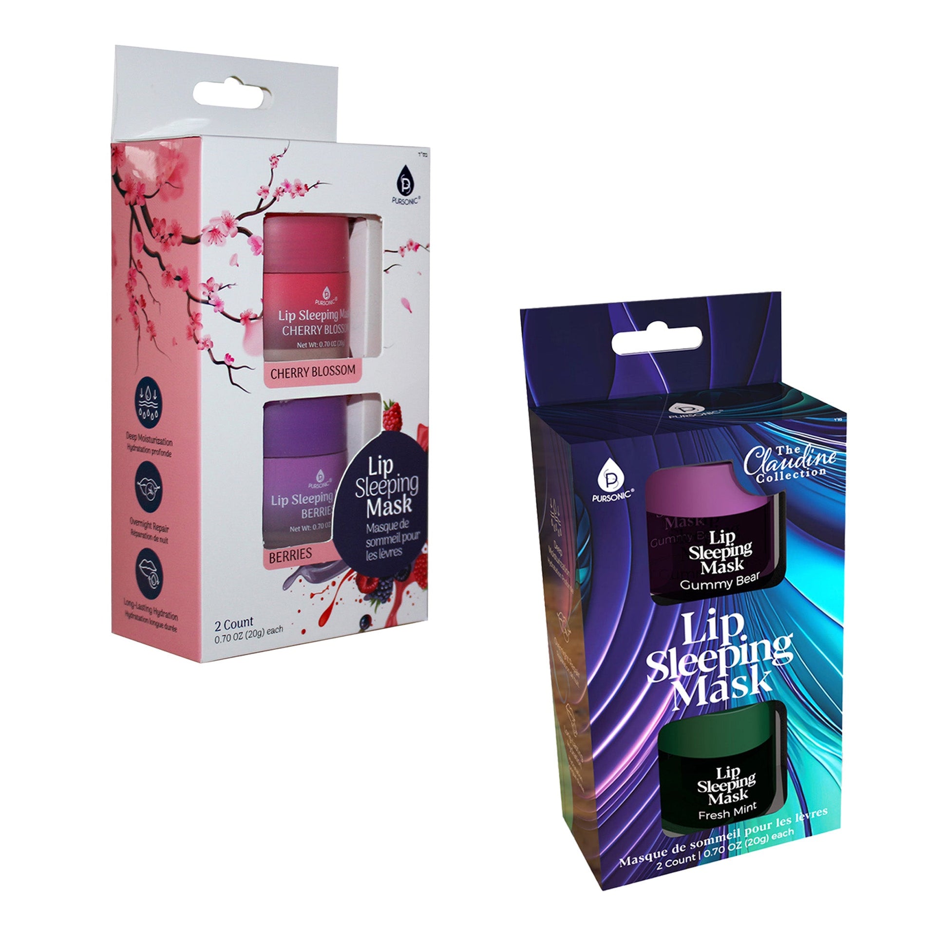 Lip Sleeping Mask Collection Bundle: Cherry Blossom & Berries + Gummy Bear & Fresh Mint - Pursonic - Little Red General Store