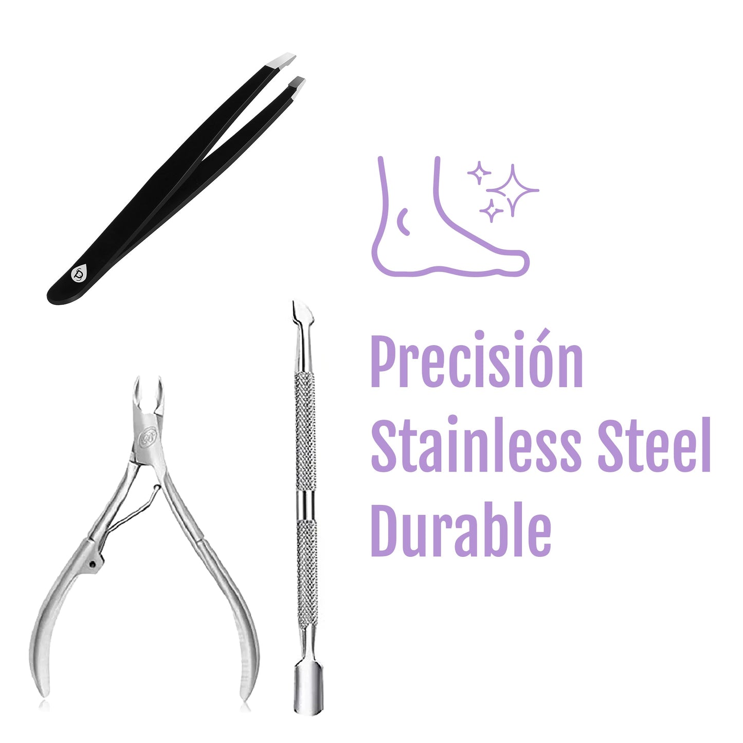 Precision Perfection Bundle: Slant Tip Tweezer + Salon - Grade Nail Care Kit - Pursonic - Little Red General Store