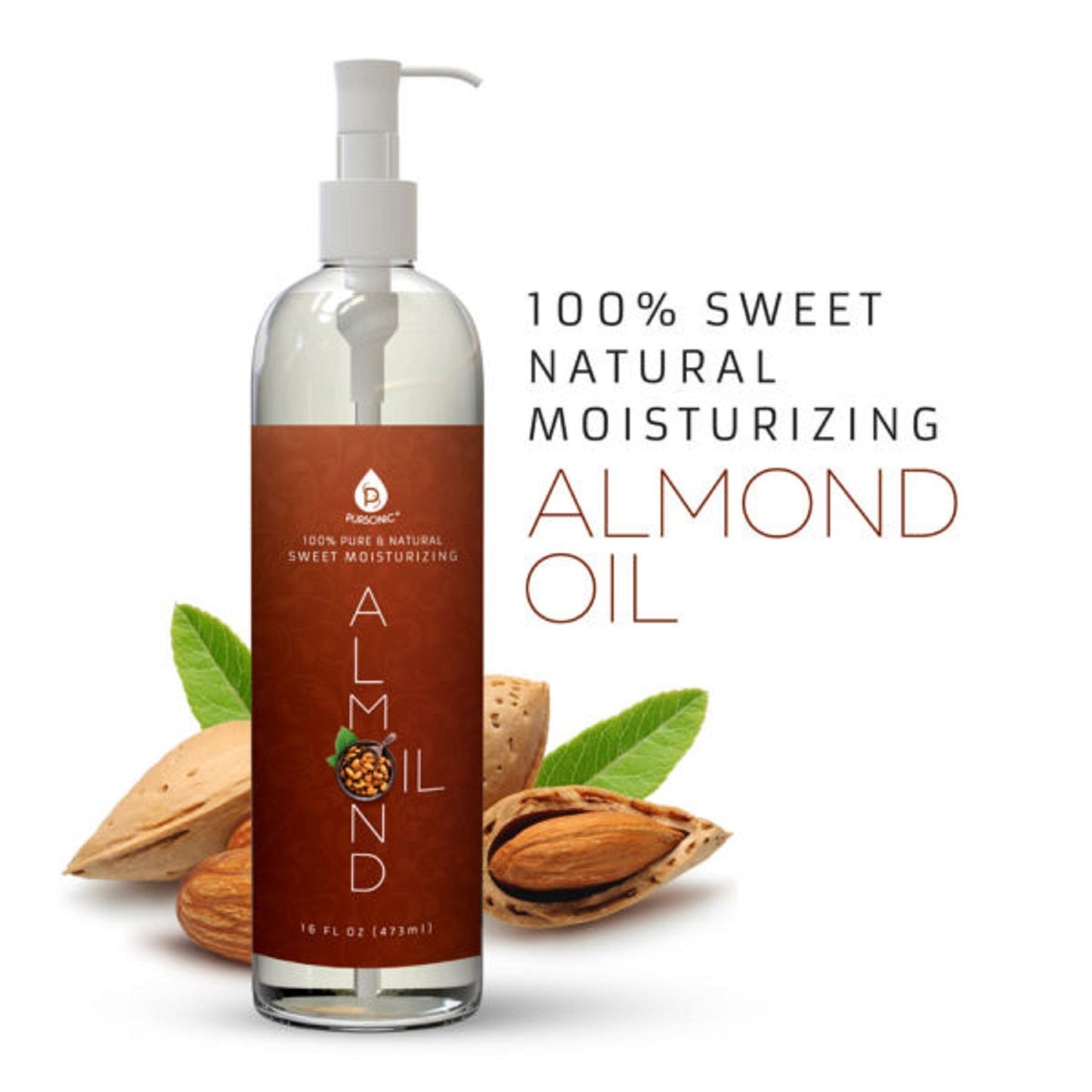 100% Pure & Natural Sweet Almond oil 16 Oz. - Pursonic - Little Red General Store