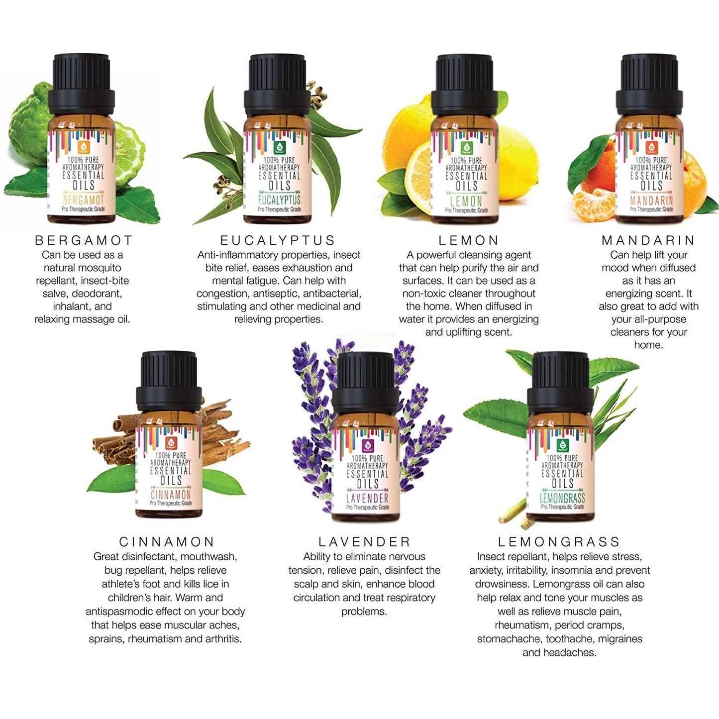 14 Pack of 100% Pure Essential Aromatherapy Oils - Pursonic - Little Red General Store