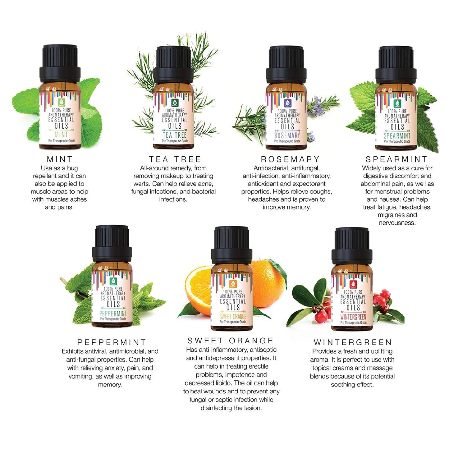14 Pack of 100% Pure Essential Aromatherapy Oils - Pursonic - Little Red General Store