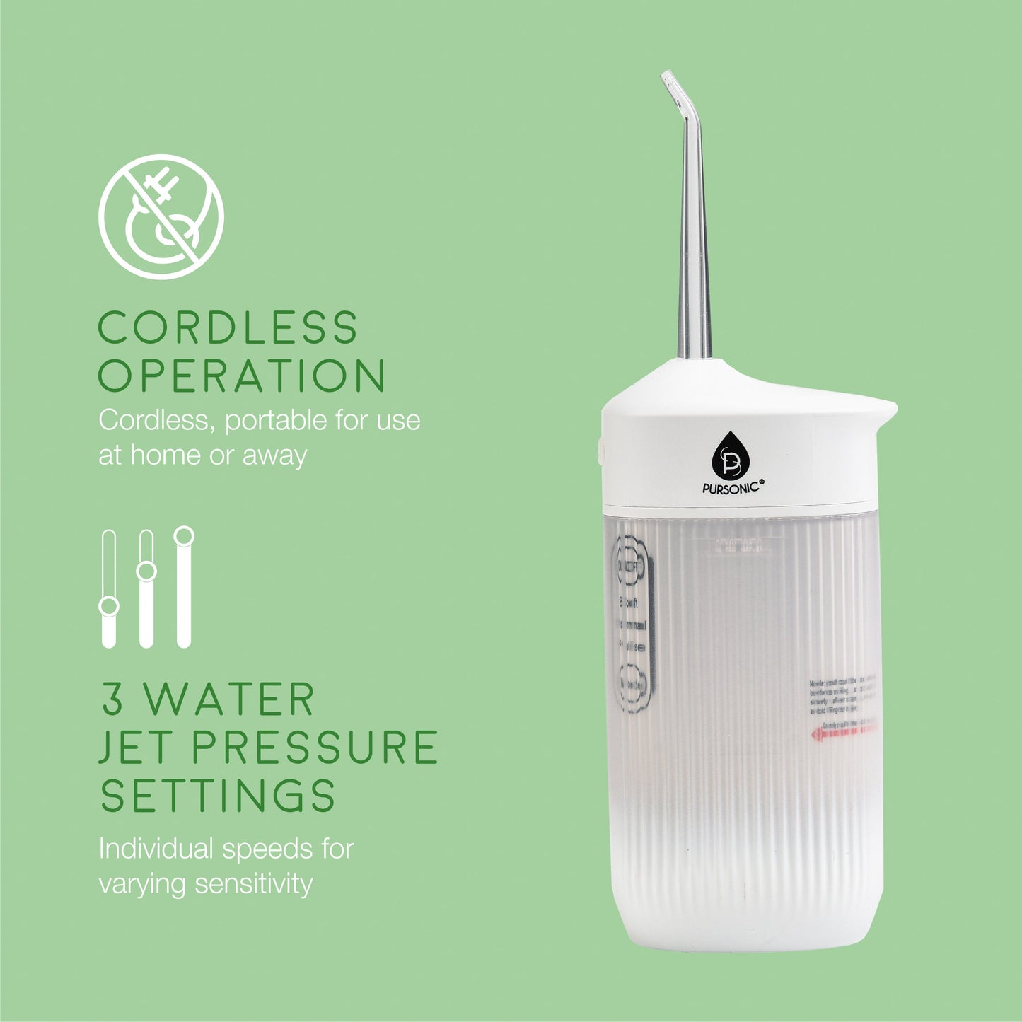 Portable USB Rechargeable Collapsible Water Flosser - Pursonic - Little Red General Store
