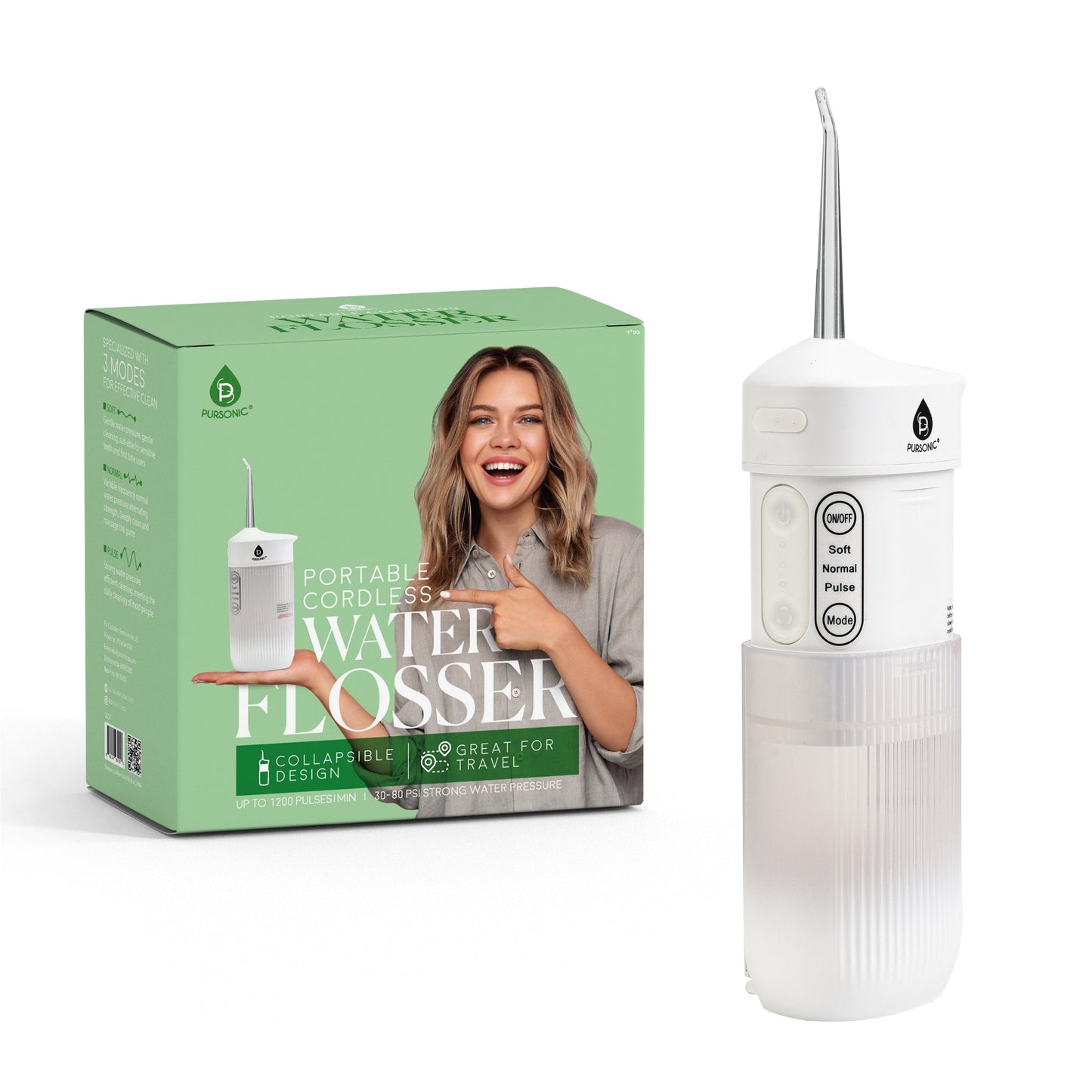 Portable USB Rechargeable Collapsible Water Flosser - Pursonic - Little Red General Store