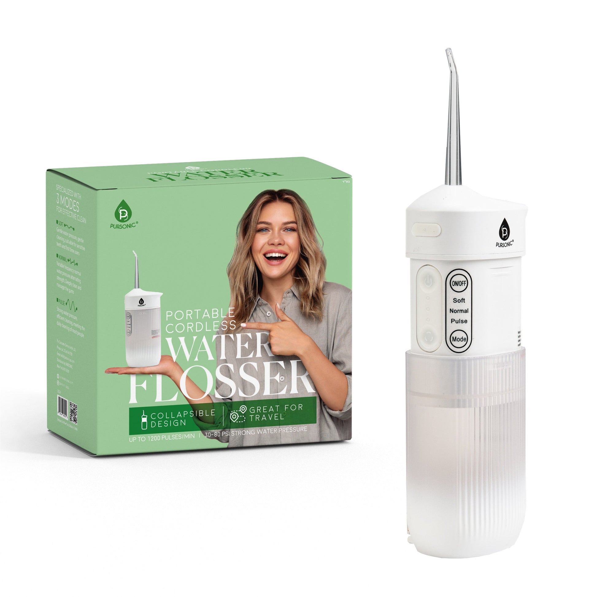 Portable USB Rechargeable Collapsible Water Flosser - Pursonic - Little Red General Store