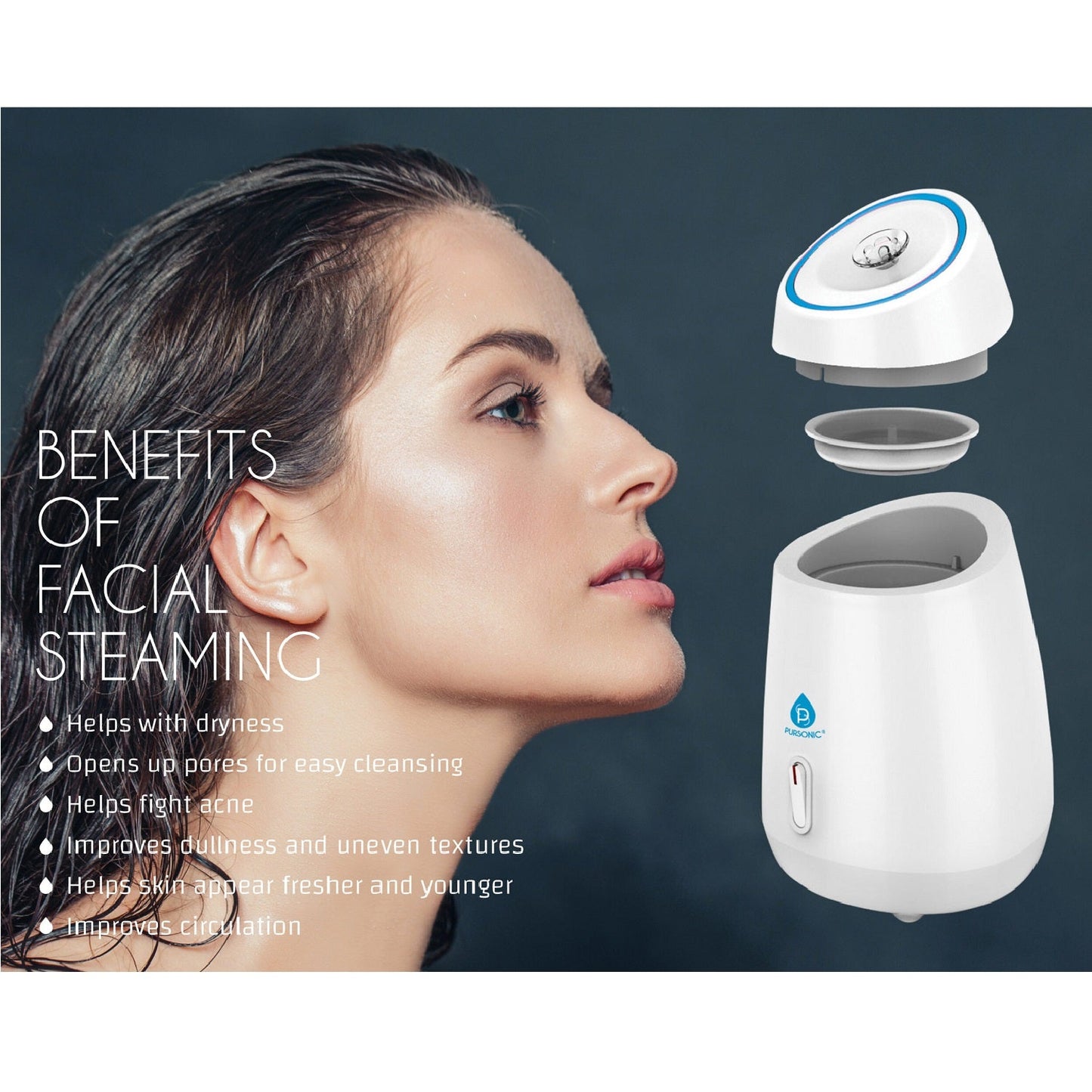 Pursonic Facial Steamer Hot Mist Moisturizing Spa - Pursonic - Little Red General Store