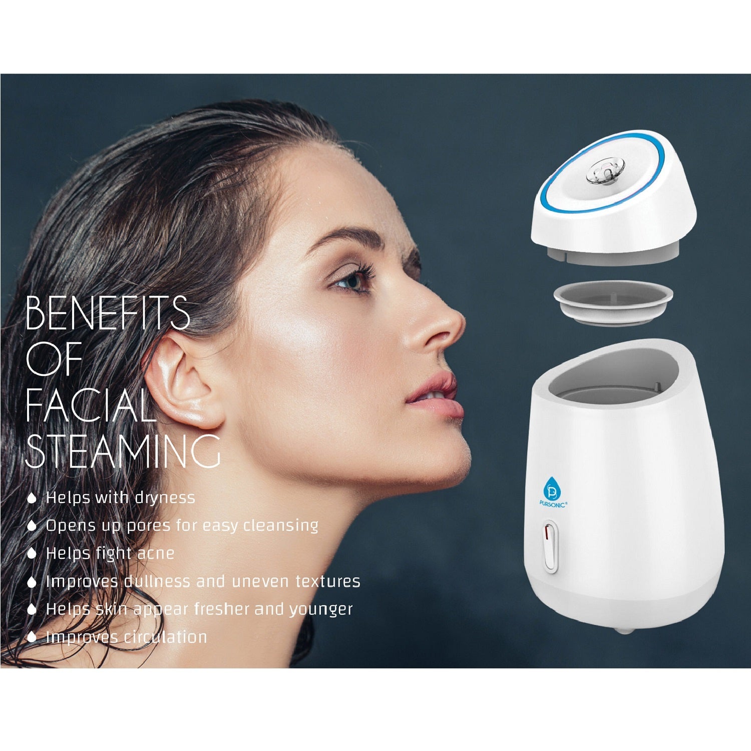 Pursonic Facial Steamer Hot Mist Moisturizing Spa - Pursonic - Little Red General Store