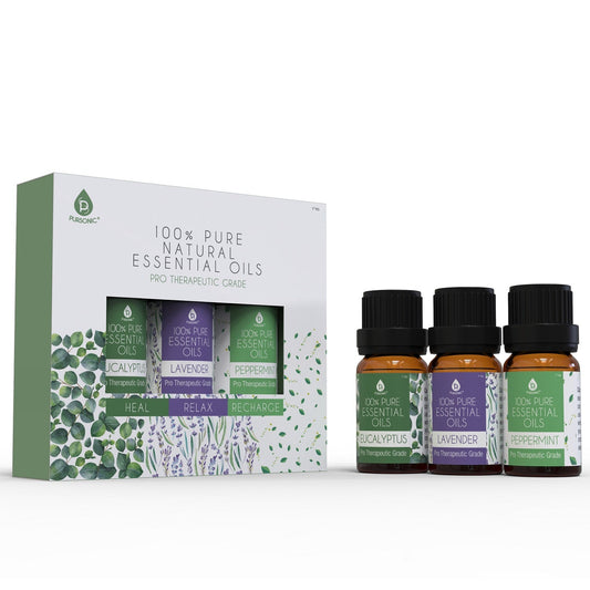3 pack of 100% Pure Essential Oils (Eucalyptus, Lavender & Peppermint) - Pursonic - Little Red General Store