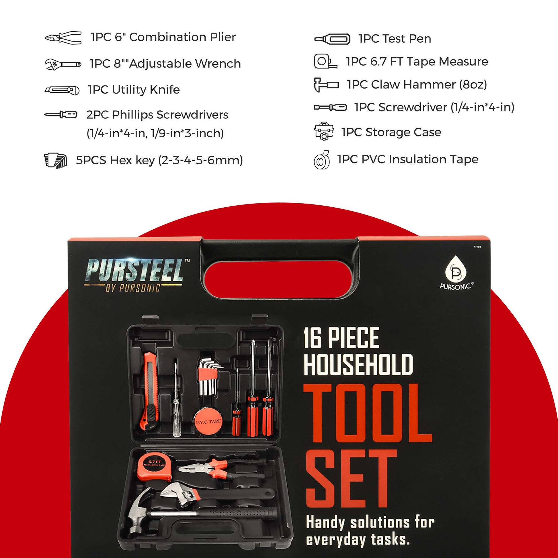 🛠️ Pursonic Car Vacuum, Handy Solutions 9 - Piece Tool Kit & 11 - in - 1 Multifunction Tool Bundle – The Ultimate Home & Auto Essential Set 🚗🔧 - Pursonic - Little Red General Store