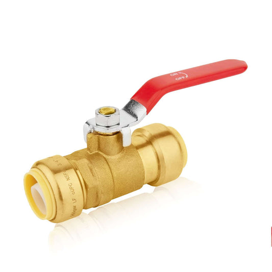 1" Push Fit Ball Valve, Red (Lead Free)