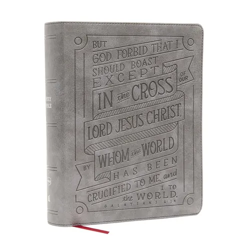 Nkjv, Journal Reference Edition Bible, Verse Art Cover Collection, Leathersoft, Gray, Red Letter, Comfort Print: Let Scripture Explain Scripture. Refl
