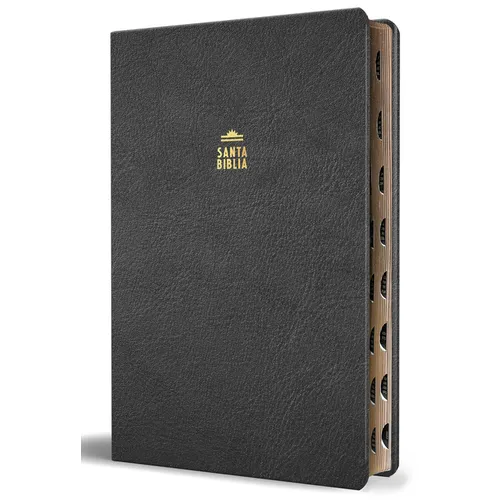 Biblia Reina Valera Letra Gigante, Símil Piel Negro Con Índice / Spanish Bible Reina Valera Giant Print, Black Leathersoft with Index