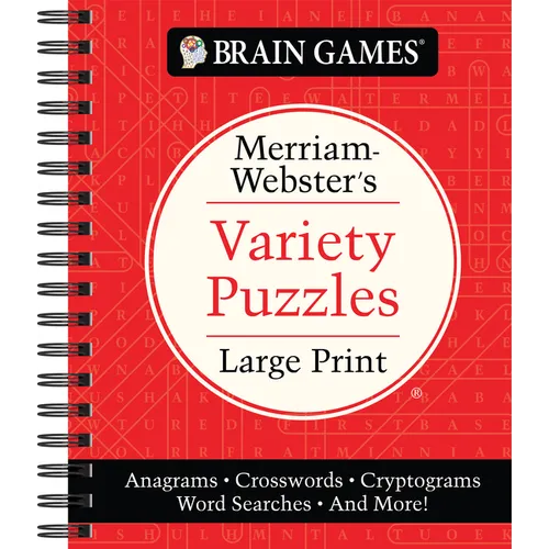 Brain Games - Merriam-Webster's Variety Puzzles Large Print: Anagrams, Crosswords, Cryptograms, Word Searches, and More!