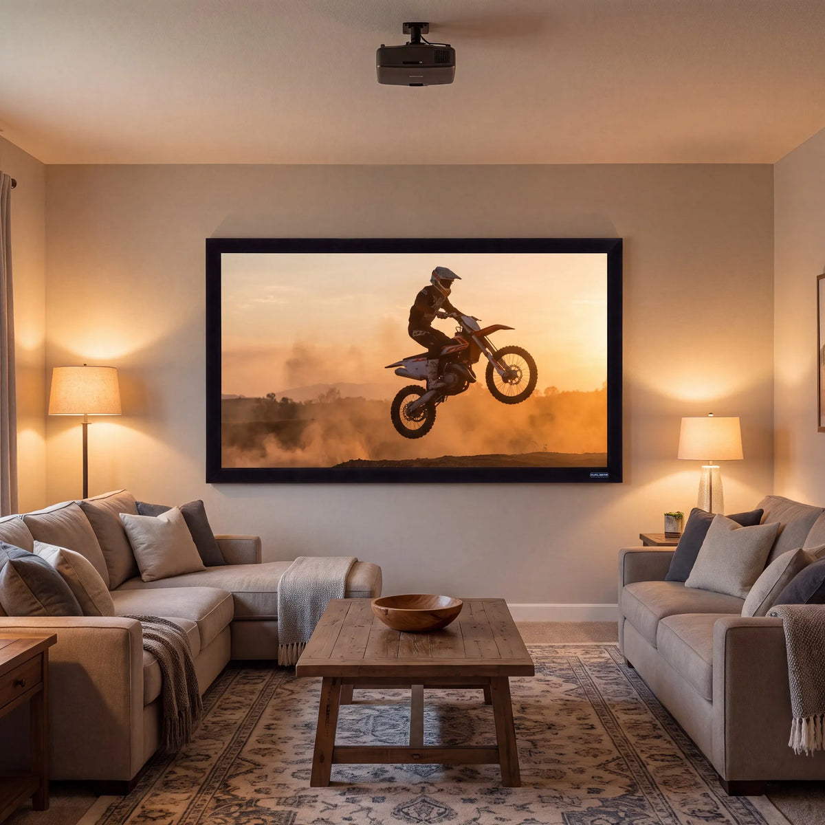 QualGear 100-In 16:9 Fixed Frame Projector Screen, 4K HD Ultra White, 1.2 Gain, QG-PS-FF6-169-100-W - 🆕 New Arrivals, All Products, 🖥️ Electronics, 🖥️ Video Equipment - Little Red General Store