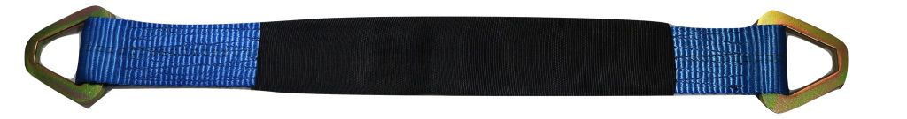 Axle Strap Tie Downs 24" Long & Qty 4 Ratchet Tow Straps Car Haulers, BLUE | 4 PACK