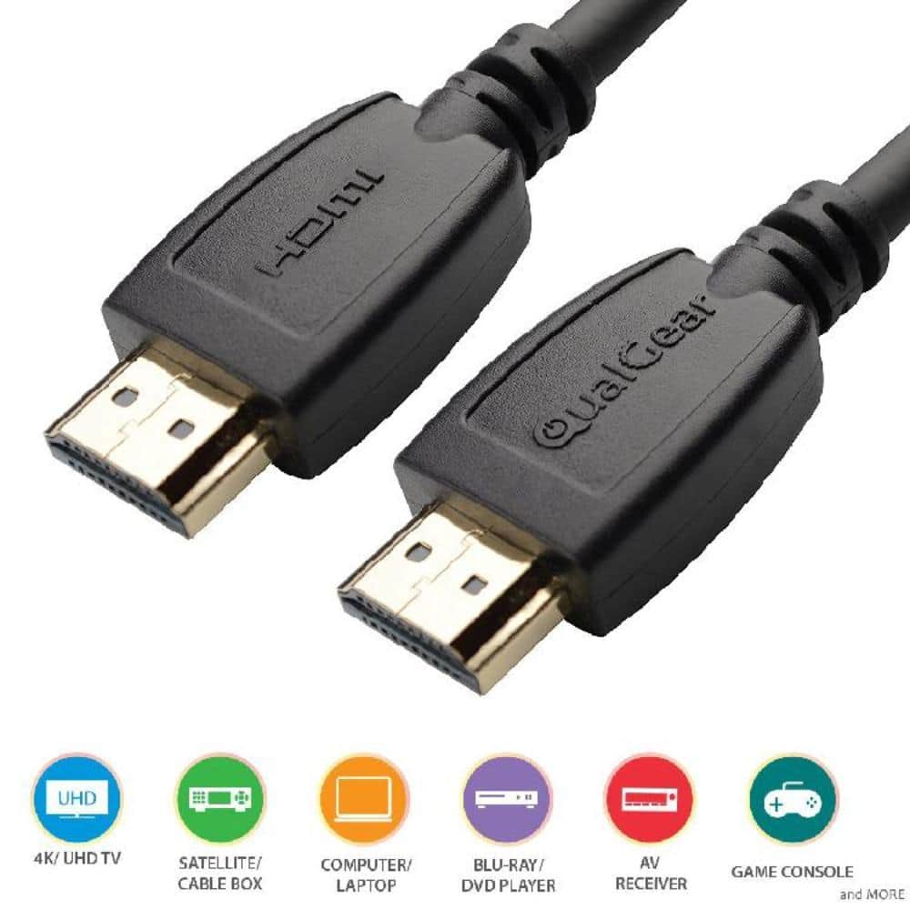 QualGear High Speed HDMI 2.0 Cable with Ethernet, 4K 18 Gbps, 100% OFC, QG-CBL-HD20
