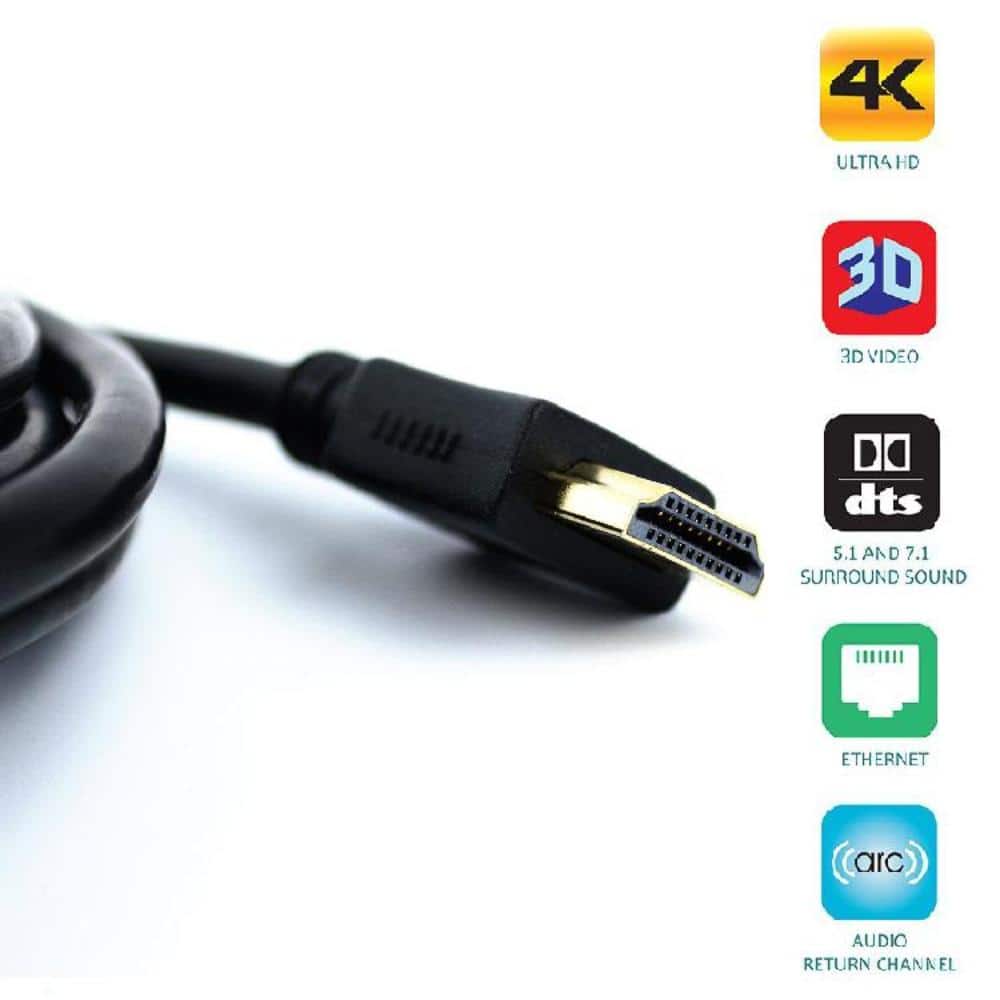 QualGear High Speed HDMI 2.0 Cable with Ethernet, 4K 18 Gbps, 100% OFC, QG-CBL-HD20