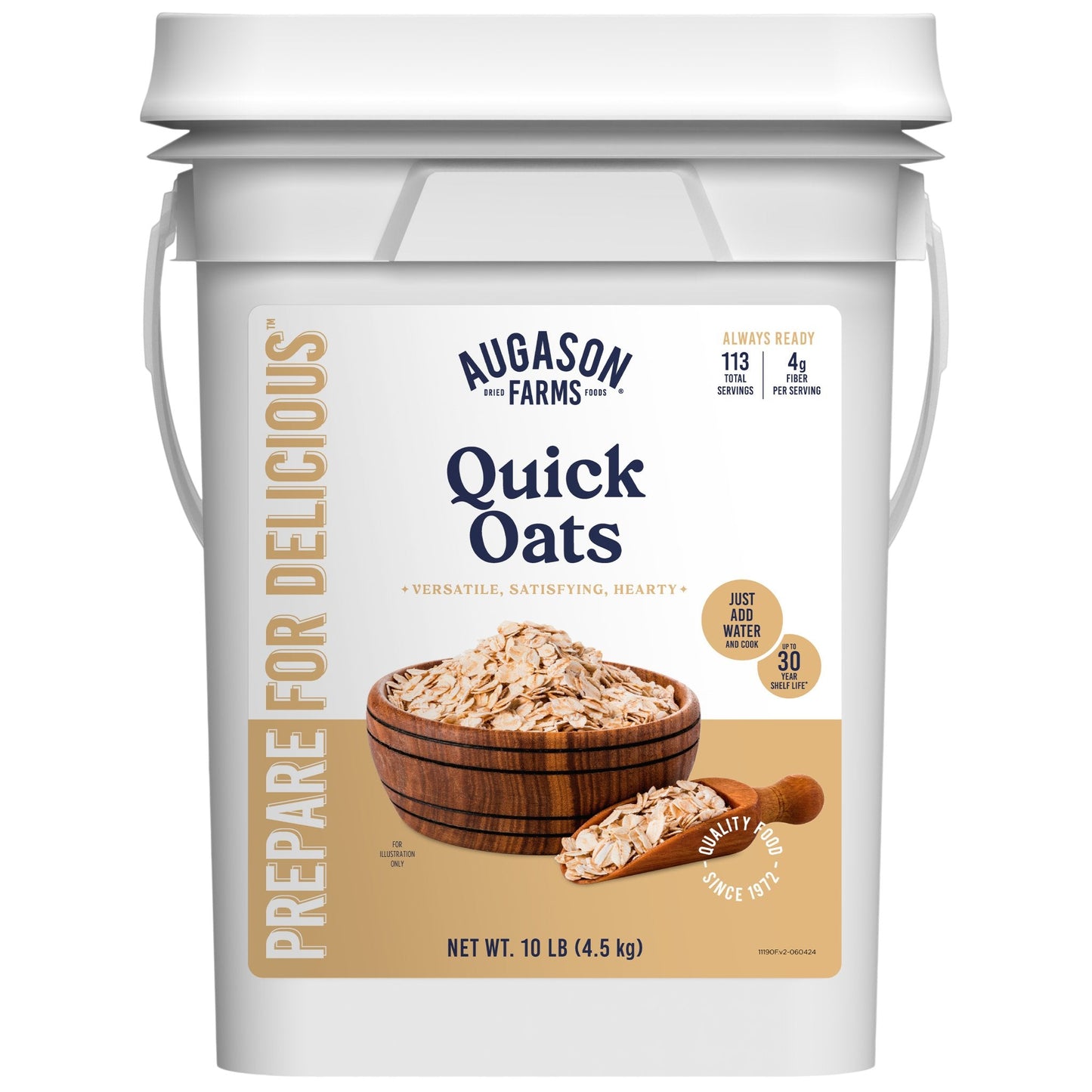 Quick Oats 4 Gallon Pail, 113 Servings