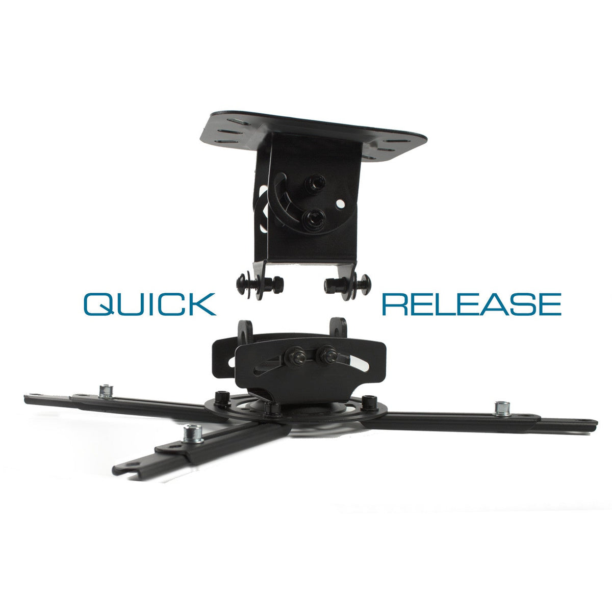 QualGear Low Profile Universal Projector Ceiling Mount, Black, PRB-717-BLK