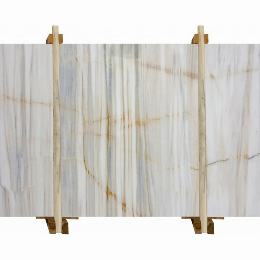 Rainbow Gold White Bookmatching Marble Slabs Polished - Livfloors Collection