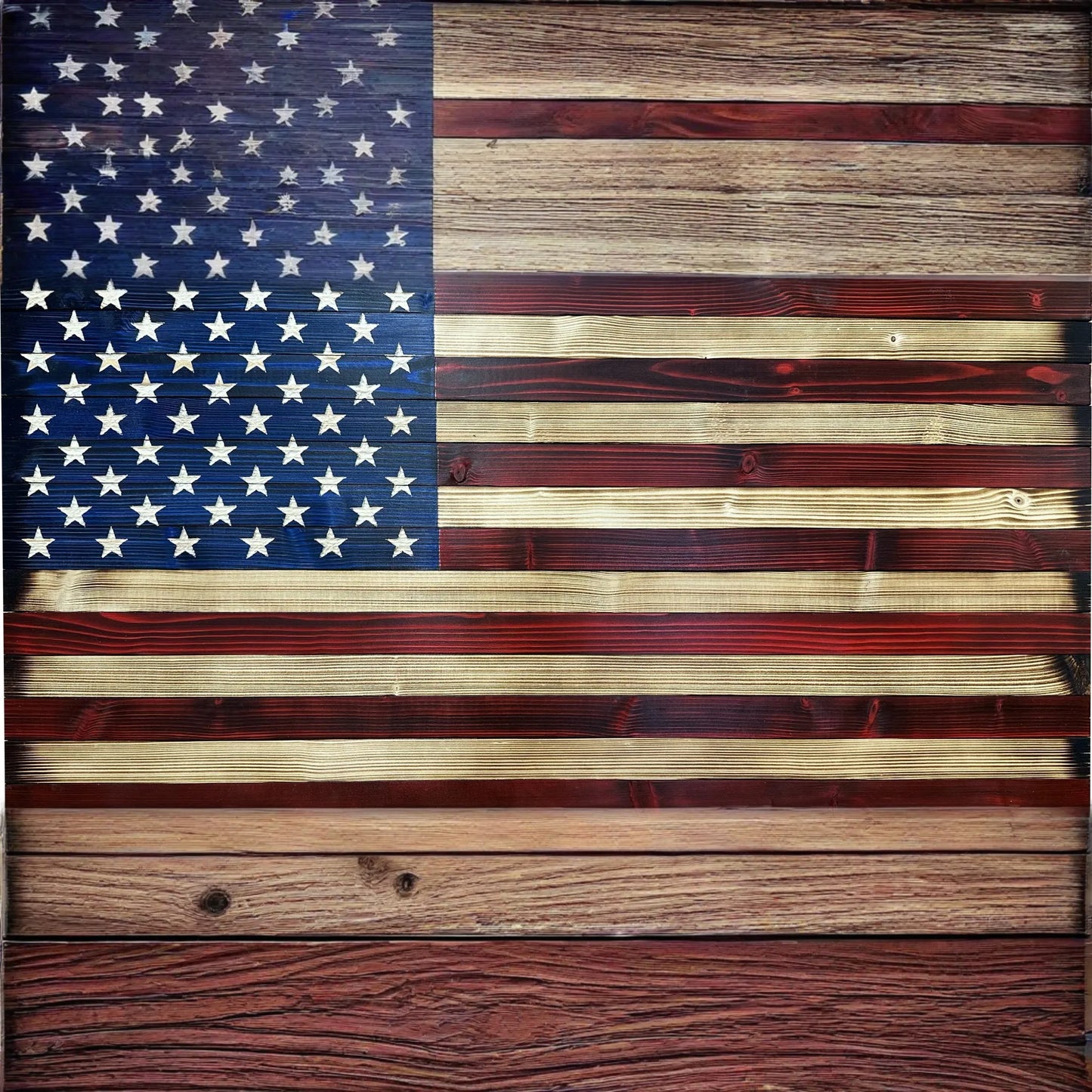 Large American Flag Hidden Gun Storage Cabinet (Red and Blue)