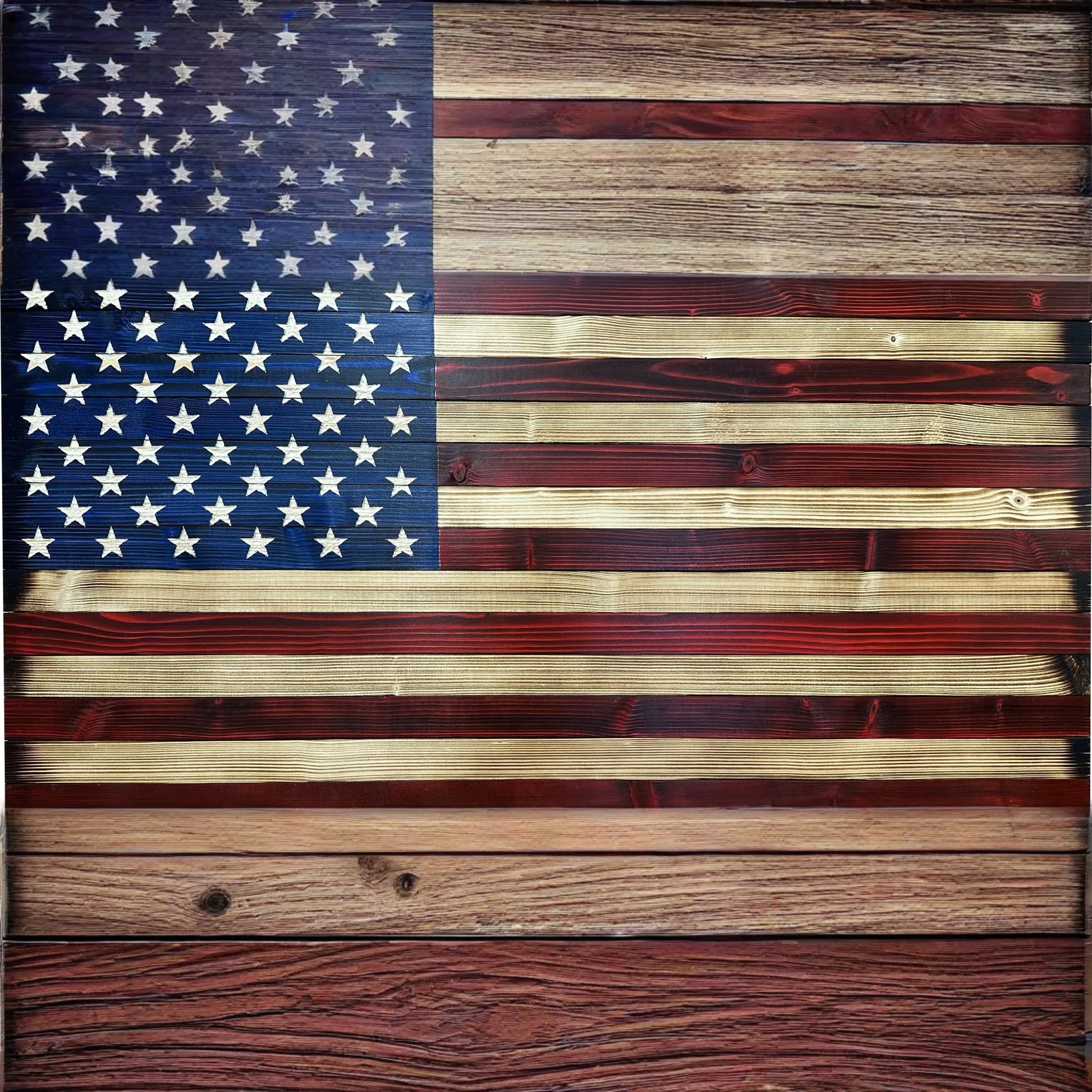 Large American Flag Hidden Gun Storage Cabinet (Red and Blue)