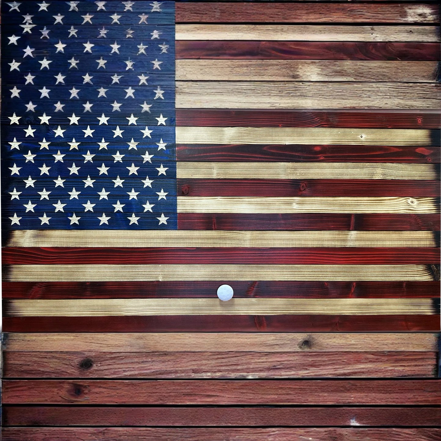 Large American Flag Hidden Gun Storage Cabinet (Red and Blue)