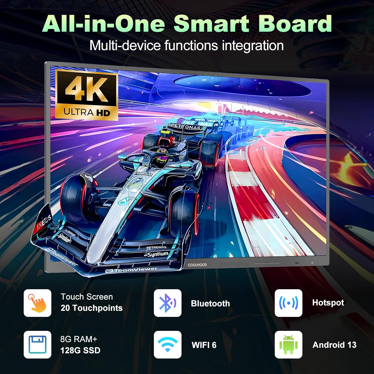 REHISK COOLHOOD 65" 4K Smart Whiteboard (Touchscreen, Android 13, Wireless Sharing, App Ecosystem) - ReHisk - Little Red General Store