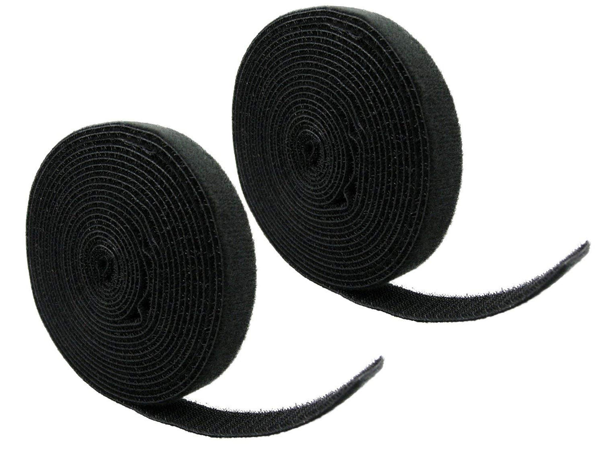 QualGear Reusable Cable Tie Roll, 3/4 in x 15 ft, Black, 2 Pack, VR1-B-1-P 2PK
