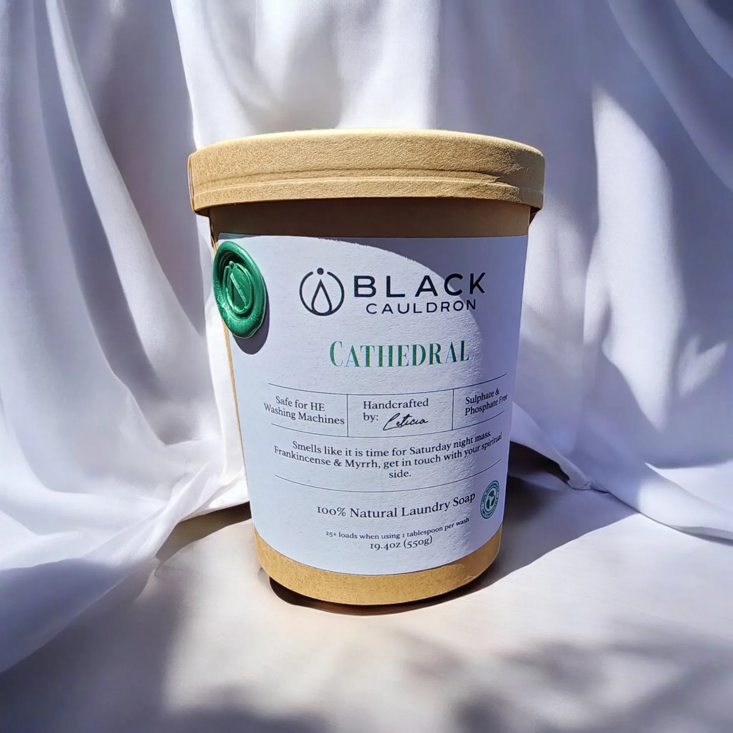 Cathedral Frankincense & Myrrh Laundry Soap Powder 19.4oz - fully compostable packaging!!