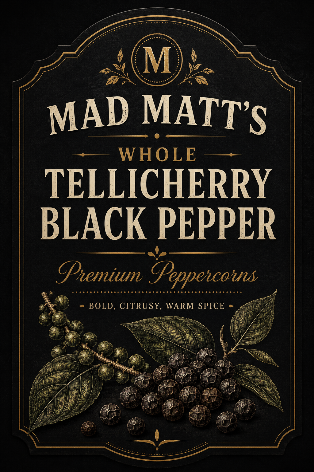 Mad Matt’s Whole Tellicherry Black Peppercorns