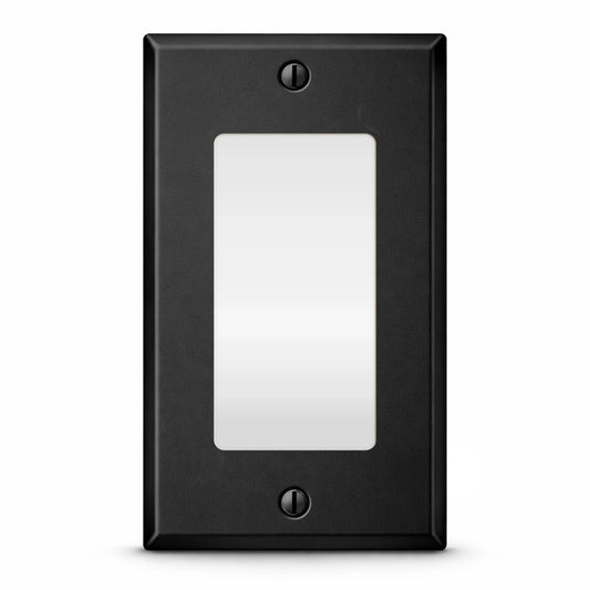 1 Gang GFI, Standard size, Black Painted Metal Wallplate