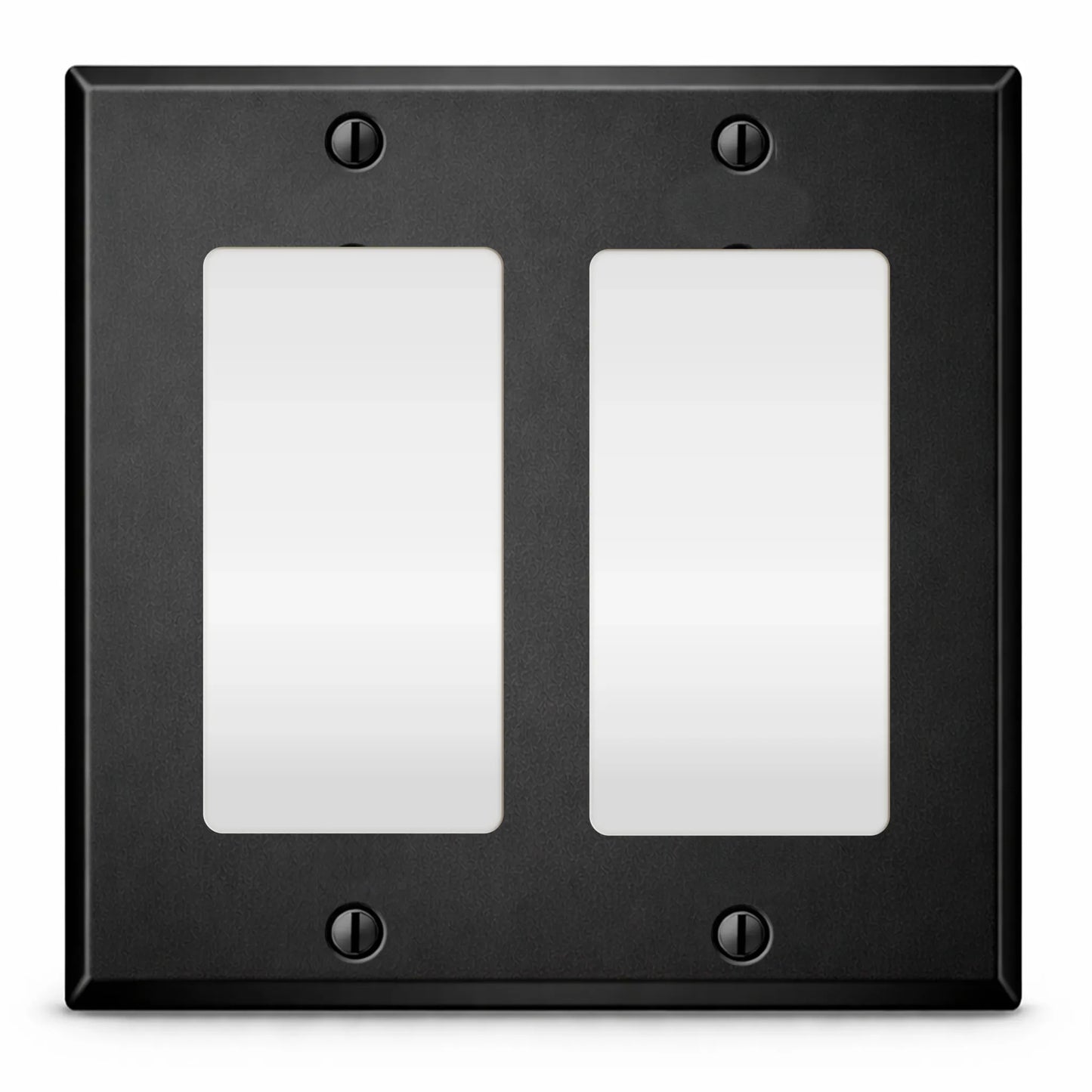 2 Gang GFI, Standard size, Black painted metal wallplate