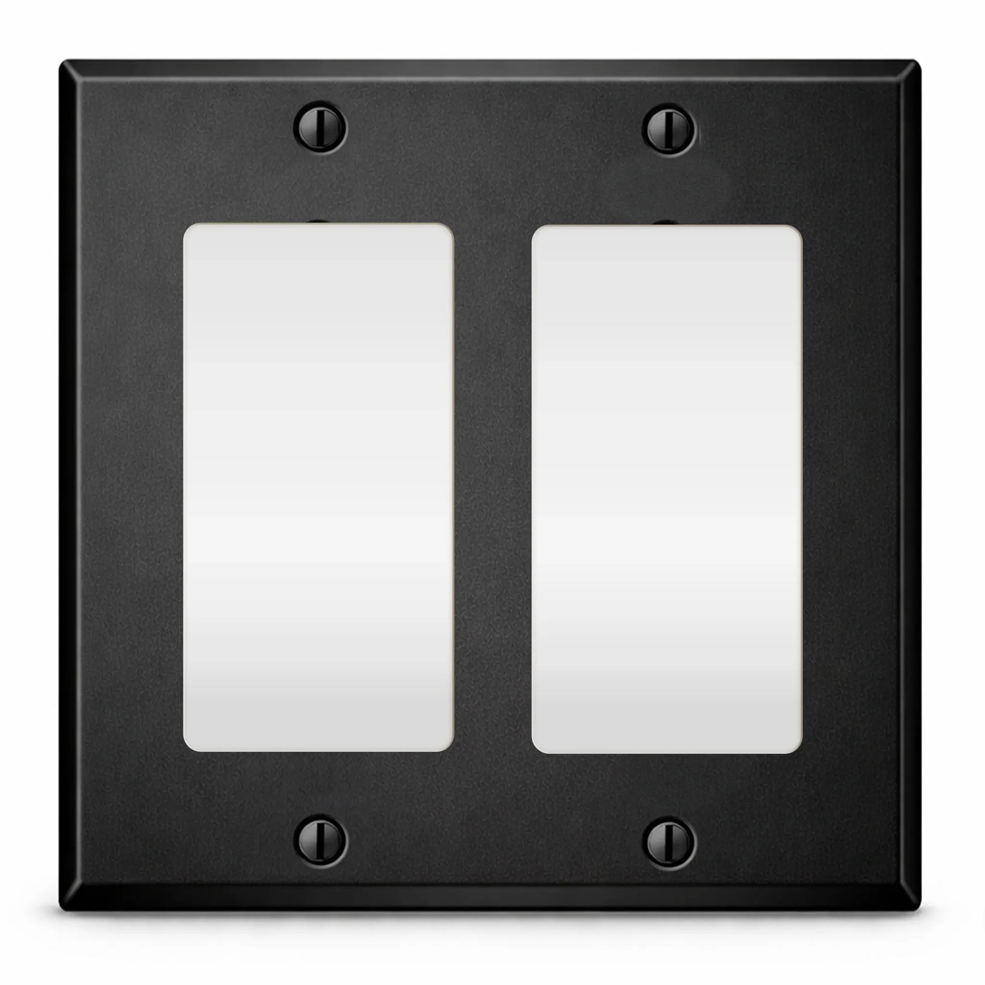 2 Gang GFI, Standard size, Black painted metal wallplate